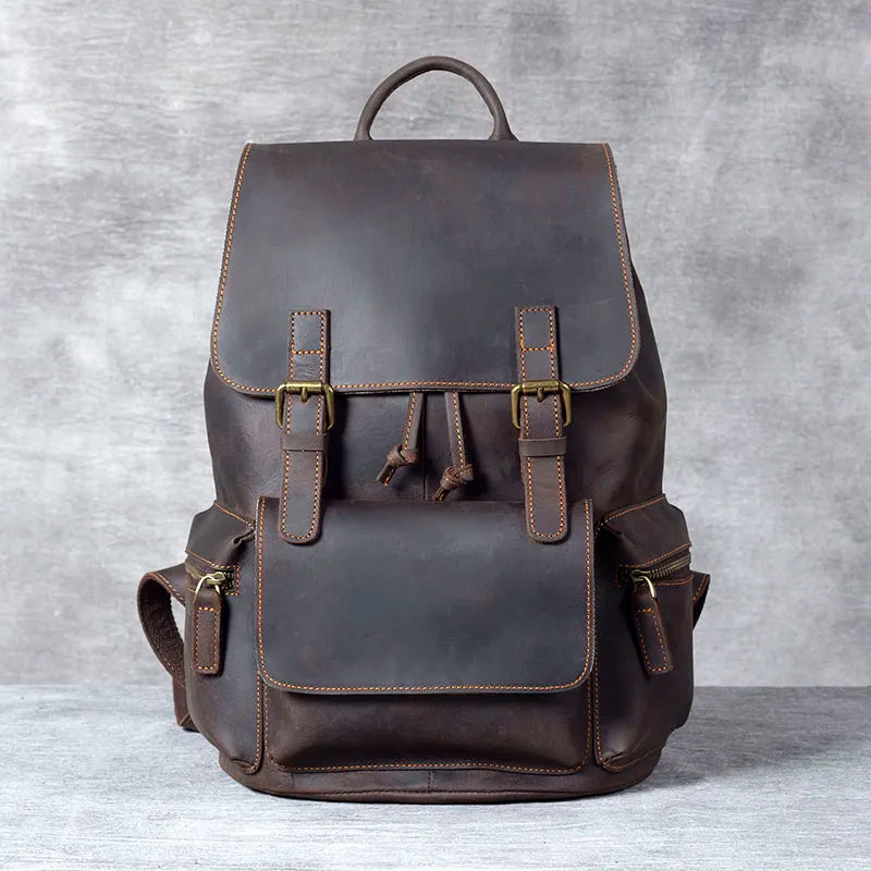 Handgefertigter Leder-Reiserucksack für Herren