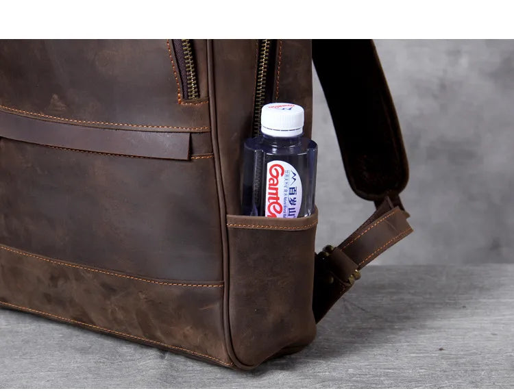 Klassischer Leder Reisetaschen Rucksack