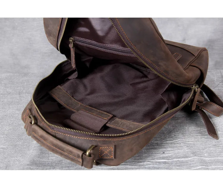Klassischer Leder Reisetaschen Rucksack
