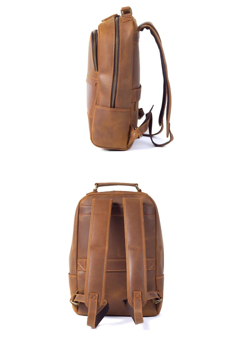 Klassischer Leder Reisetaschen Rucksack