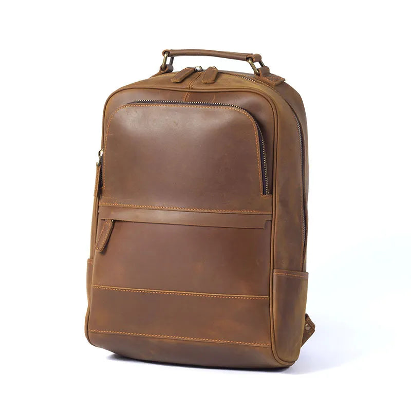 Klassischer Leder Reisetaschen Rucksack