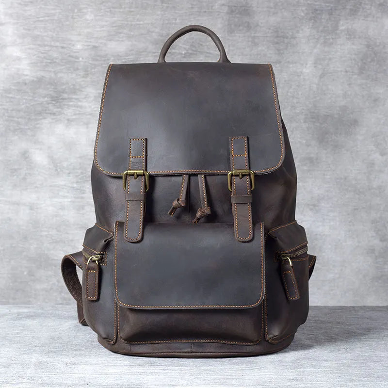 Handgefertigter Leder-Reiserucksack für Herren