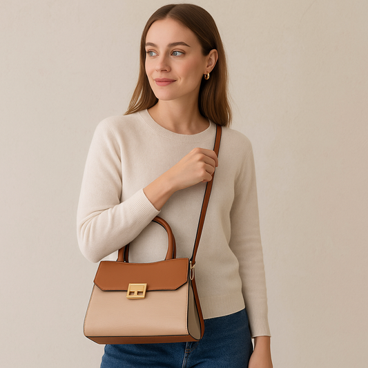 Elegant Geformte Handtasche im Krokodil-Muster