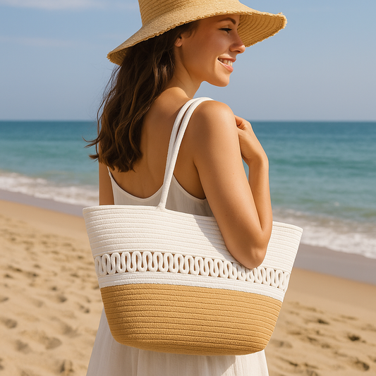 Stylische geflochtene Schultertasche mit großer Kapazität