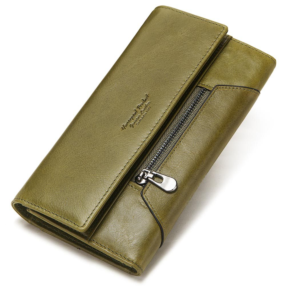 Damenhandtasche aus hochwertigem Leder mit mehreren Kartenfächern und RFID-Schutz
