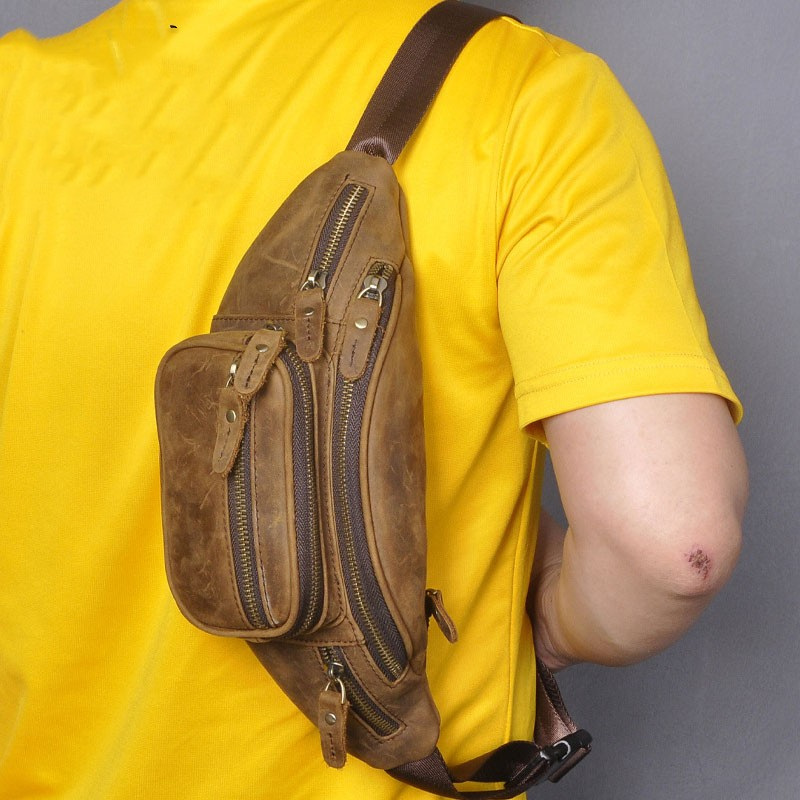 Retro Umhängetasche aus Leder mit großer Kapazität