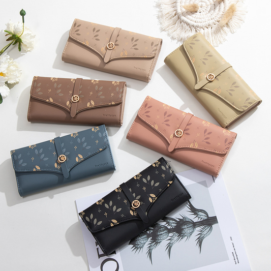 Damen Clutch mit Blumenmuster und großer Kapazität