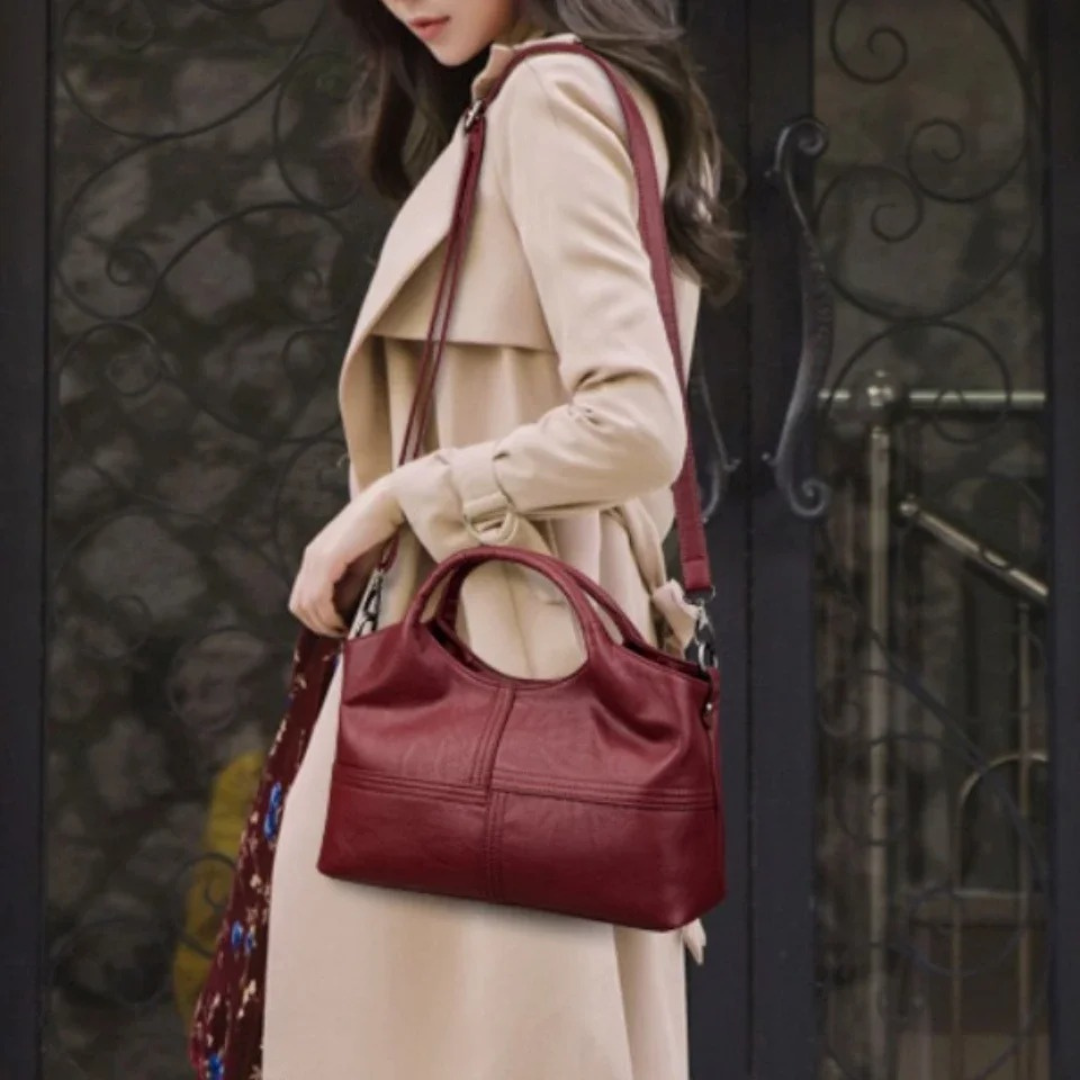 Elegante Leder Mutters Henkeltasche